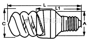 Energy Saving Lamps Full Spiral Drawing