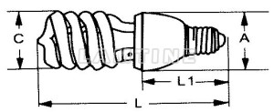 Energy Saving Lamps Half Spiral Drawing